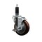 Service Caster 4'' Maroon Poly Swivel 1-1/8'' Expanding Stem Caster with Brake SCC-EX20S414-PPUB-MRN-TLB-118 - alternate 1